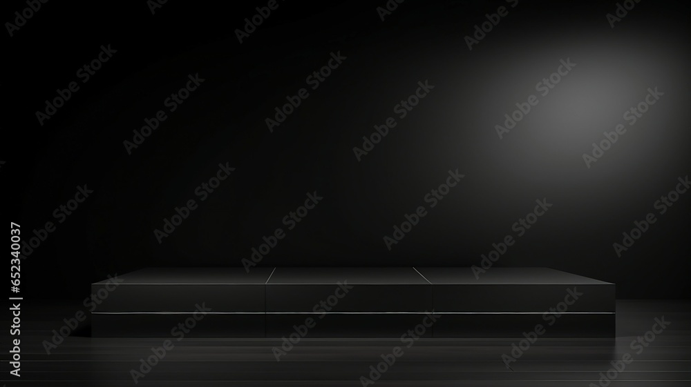 Poster sleek black studio background for minimalist product display