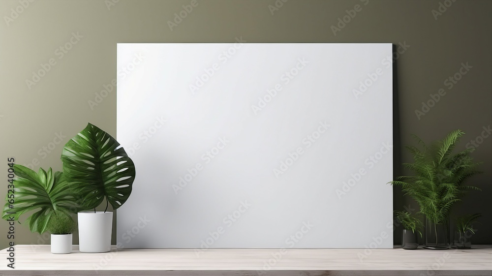 Poster blank paper backdrop for customizable product presentation