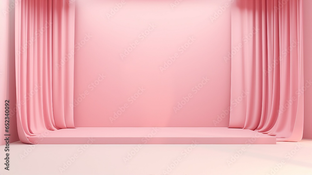 Poster pink background backdrop for customizable product presentation