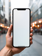 Hand holding smartphone