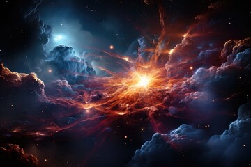 Star Vortex radiates constellations in cosmic dance and mystical nebula., generative IA