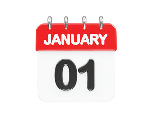 January month calendar icon 3d rendering illustration