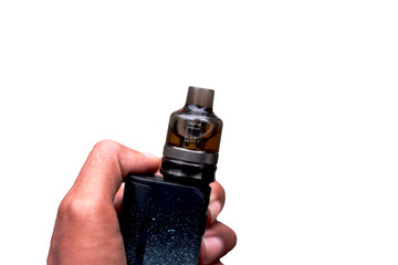 E-cigarette or vaping device with white background.