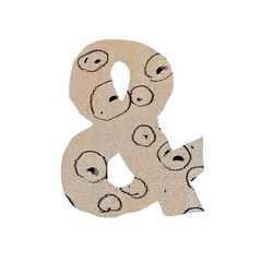 Ampersand Sign and hand drawn watercolor sketch