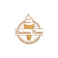 Ice cream logo design illustration
