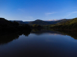 Reflexions of clouds in the lake