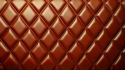 Crafted Elegance, Detailed Texture and Rhombic Stitching of Luxury Leather Upholstery, Generative AI