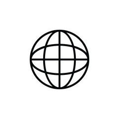 Globe Sign Thin Line Icon Symbol of Earth or World for Web and App Design. Vector illustration
