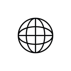 Globe Sign Thin Line Icon Symbol of Earth or World for Web and App Design. Vector illustration