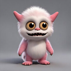 cute little monster smooth skin soft fur bright eyes