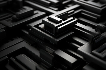 黒の立体の未来的なイメージ背景