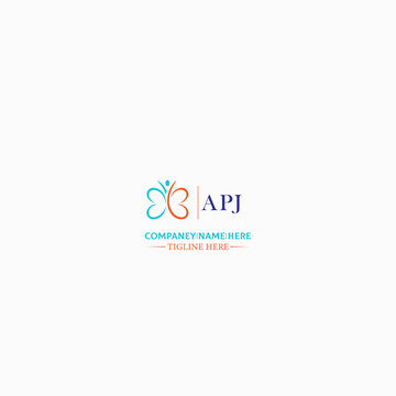APJ letter logo design . APJ polygon, circle, triangle, hexagon, flat and simple style with black and white color variation letter logo set in one artboard. APJ
