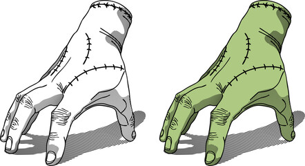 zombie human hand standing on fingers