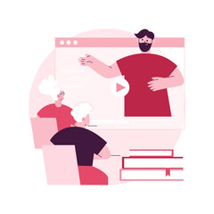 Online learning for seniors abstract concept vector illustration. Online courses for seniors, additional education, free online program, learning community, online quizz abstract metaphor.