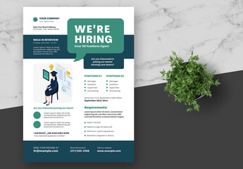Green and Blue Company Job Vacancy Flyer
