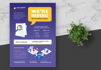 Purple and Yellow Company Job Vacancy Flyer