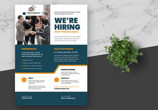 Green and Orange Company Job Vacancy Flyer