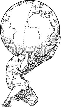 Atlantean holding the globe on his shoulders