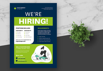 Dark Blue and Green Company Job Vacancy Flyer