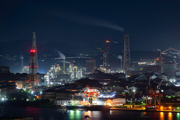 高塔山展望台から望む北九州の工場夜景