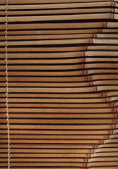 Wooden blinds are made from natural wood, create design pattern bamboo curtain. 