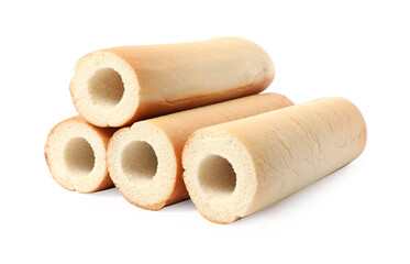 Fresh hot dog buns isolated on white