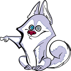 cartoon dog breed husky pointer drawing