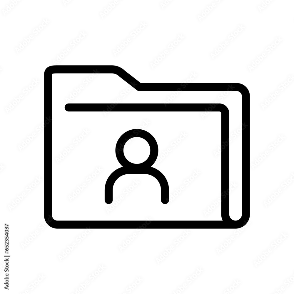 Poster documents profile or user private folder icon. folder with person sign line symbol. privacy confiden