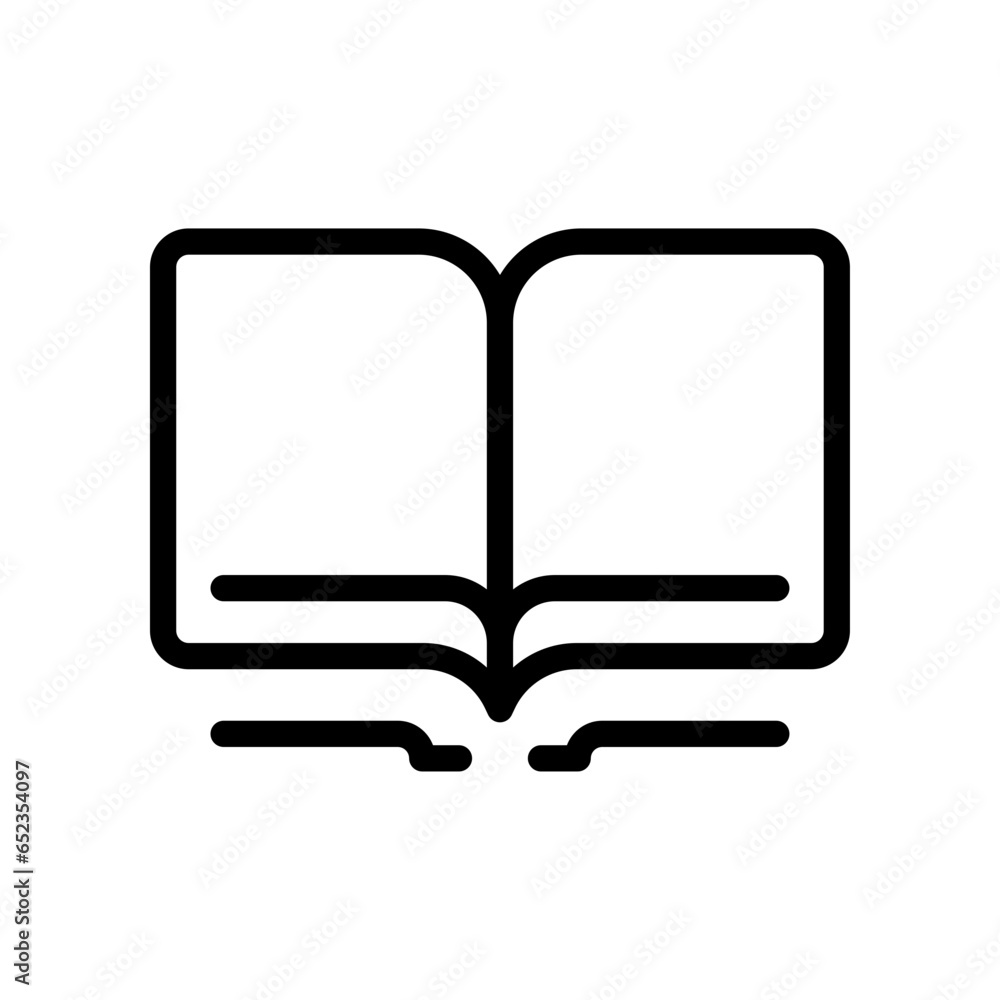 Poster open book line icon. read magazine, booklet and encyclopedia symbol. documents reader logo for web a