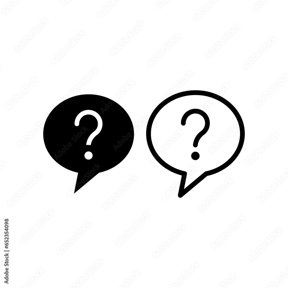 Aufkleber faq line and glyph. question mark in bubble. chat communication button for helpdesk information symb
