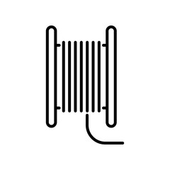 Coil cable spool line icon. Wire Electric cable on a reel. Roll or steel cable routing Rope symbol. simple pictogram outline style. Vector illustration. Design