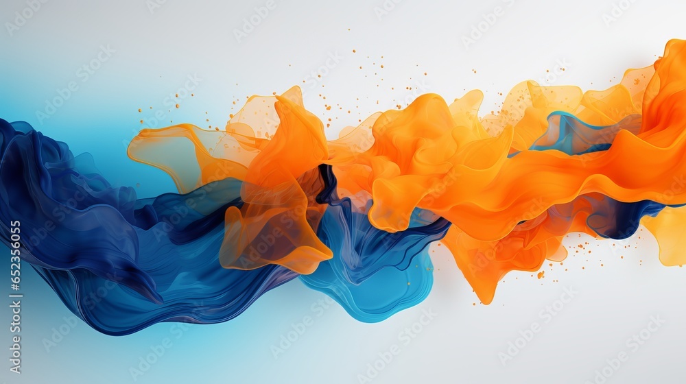 Poster vibrant abstract orange and blue splash background with copy space - colorful artistic backdrop for 