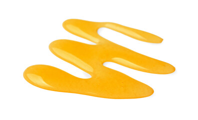 Spilled tasty fresh honey isolated on white