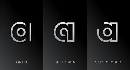 Set of letter A logo icon design template elements