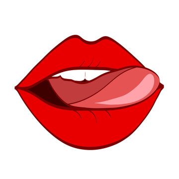 red sexy lips art drawn decor