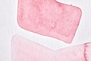 Abstract red background. Watercolor ink art collage. Stains, blots and brush strokes of acrylic paint.