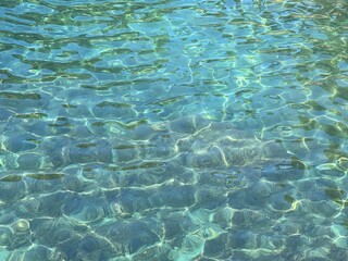 Fototapeta na wymiar Crystal clear sea water beautiful seascape, blue turquoise watercolor.