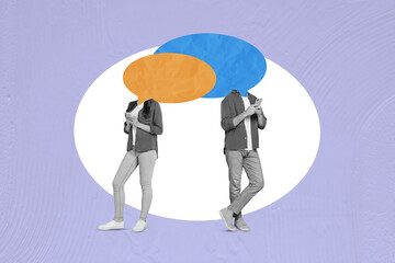 Billboard collage advert anonym ukrainian chatting application all platforms device need internet...