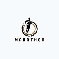 Runner marathon vector logo. Brand's logo in the form of a runner

