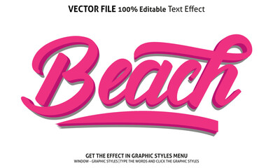 Beach 3d text effect and editable text effect