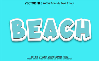 Beach 3d text effect and editable text effect