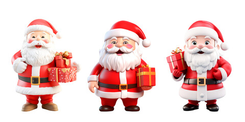 Santa claus with gifts on white background 