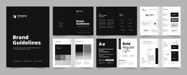 Brand Guideline, Brand Guideline Template, Brand Identity Layout.