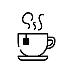 Hot Tea Icon autumn vector stock illustration.