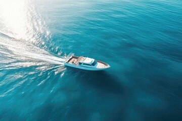 Naklejka premium motor boat on the sea