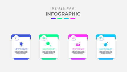 Vector infographic timeline process with arrow and 4 options or steps. Can be used for workflow diagram, info chart, web design.