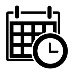 Calendar icon symbols. Meeting deadlines icon. Time management flat symbol.