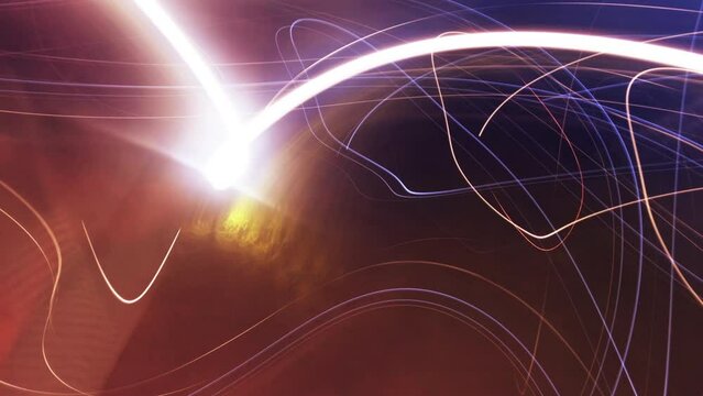 Light smear and streak, long exposure footage of colorful light lines