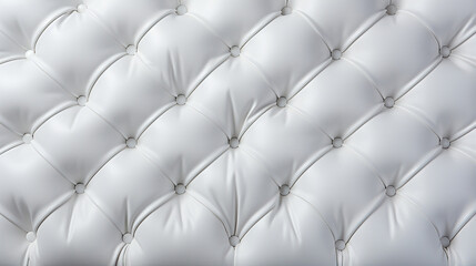 Beautiful white leather upholstery sofa with buttons. Skin texture.
