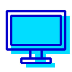 コンテンツ、パソコンを表す2色スタイルのアイコン